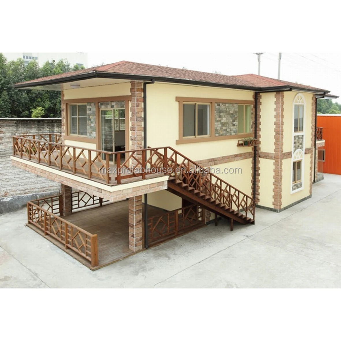 PV226 Customized Light Steel Frame House Mediterranean Style Prefab Houses