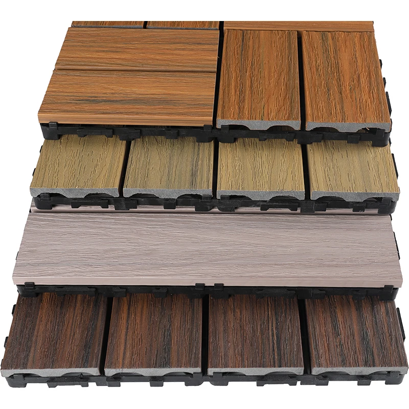 WPC CO-Extrudsion Tiles Eco-Friendly Solid Interlock Floor Wood Plastic Composite Decking Outdoor DIY Floor
