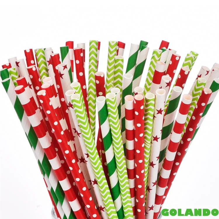 
Paper Drinking Biodegradable Straws Star Straws Christmas Party Decoration  (60773130437)