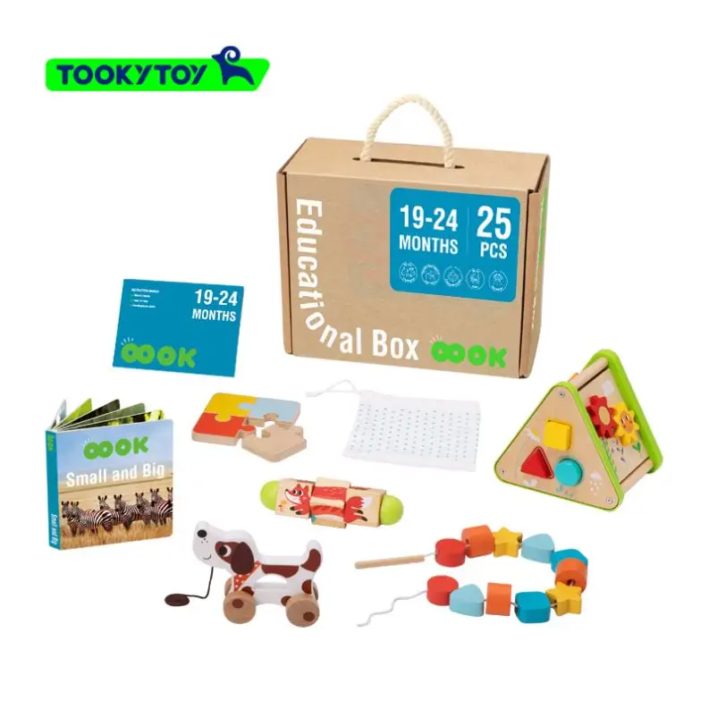 Montessori beading game geometric shape matching box educational toy activity cube puzzle 1-2 year kids early Educational Box