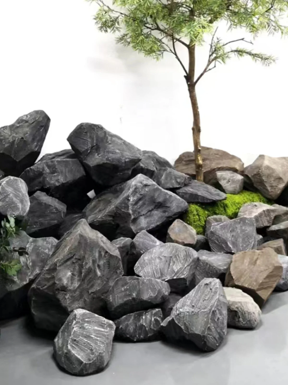 Fake Fiberglass Plastic Landscaping Stone,  Artificial Rock Garden Decoration, Outdoor Large Rockery Stone For Hotel Outdoor