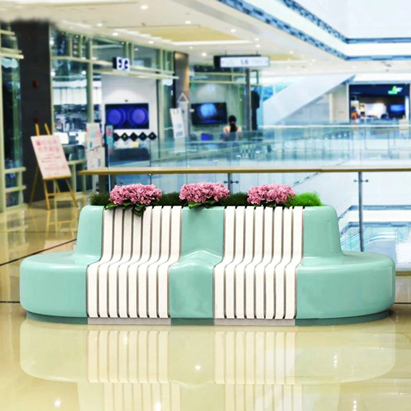 Y691 Modern flowerpot round seating big chair customized outdoor furniture sofa garden set outdoor bench waiting chair