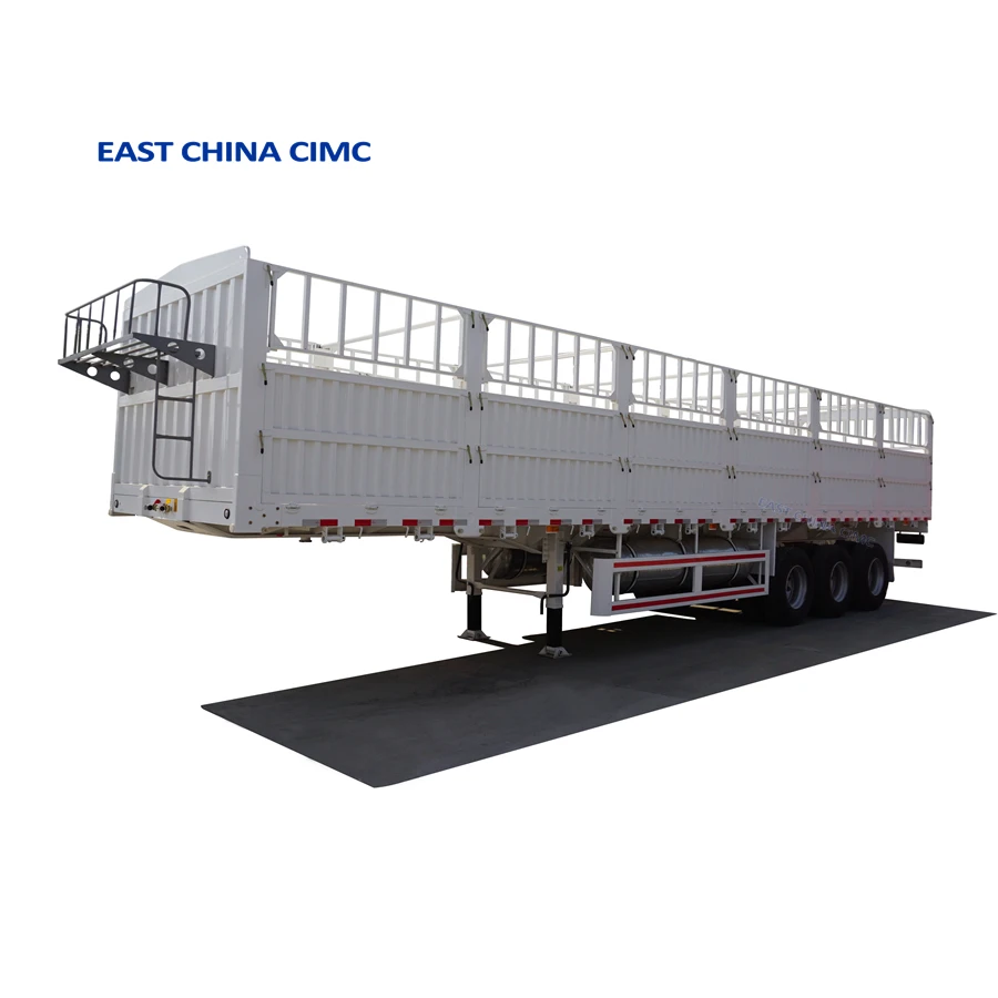 3/4 Axles 45Tons Pickup Enclosed Dropside Sidewall Stake Fence Cargo Semi Trailer