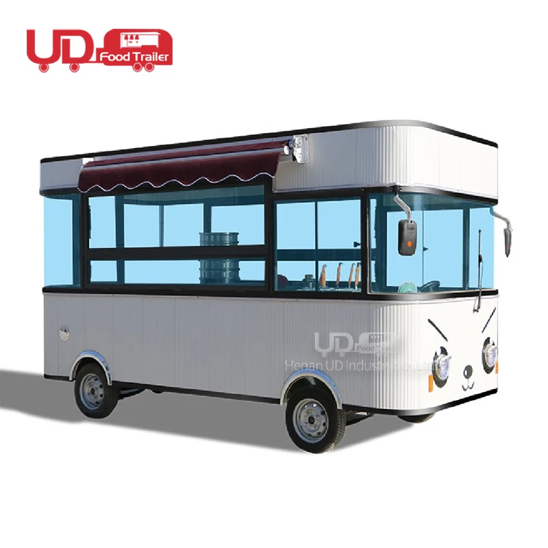 Multifunction Electric Four-Wheel Market Cart Hot Sale Sightseeing Cart Mobile Kitchen Vehicle Rolling Fried Food Truck