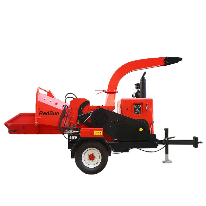Big power Chipper Shredder with Quanchai 75HP Pressurized diesel engine with trailer