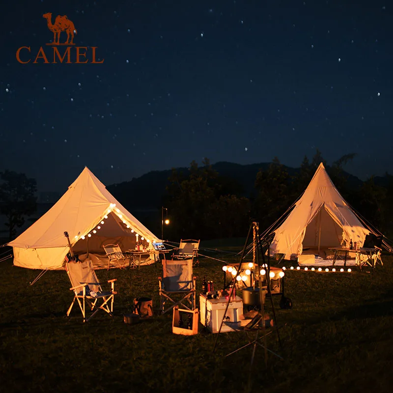Туристическая палатка Camel на 5-8 человек Брезентовая уличная с колокольчиком из хлопка и холста роскошная