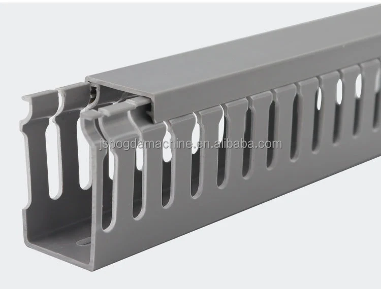 White PVC Open Slot Cable Tray Plastic Trunking Extrusion Production Line