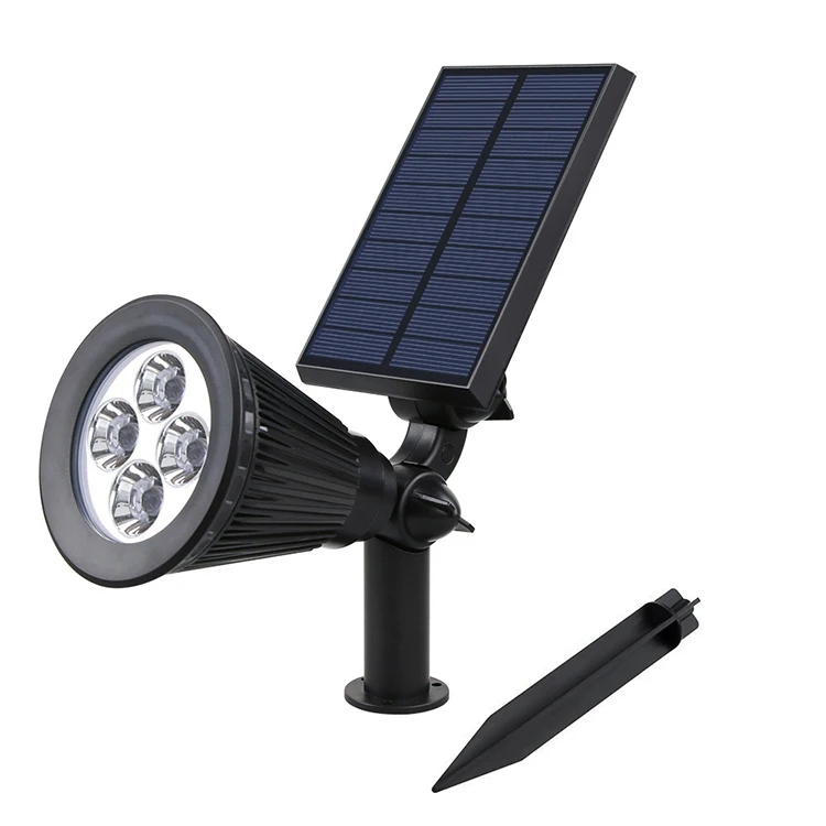 Smart 4 big LEDs lawn RGB light IP65 waterproof solar led garden lights outdoor wall led light landscape solar recharged