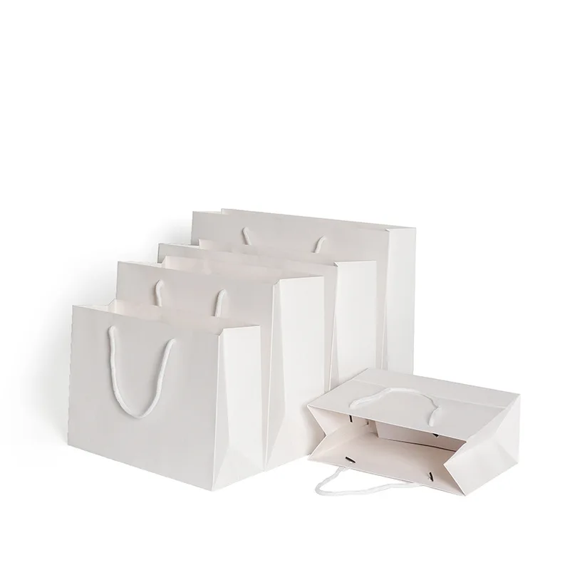 Square Bottom Gift Bags Glitter Clothing Shopping Paper Bag With Logo Hot Stamping Letter In Supermarket Custom Base