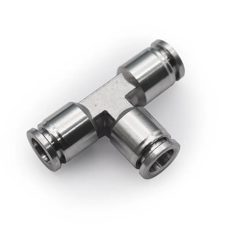 Stainless Steel Push-To-Connect Equal Tee Fitting 12mm Pneumatic Push-in Tee Union