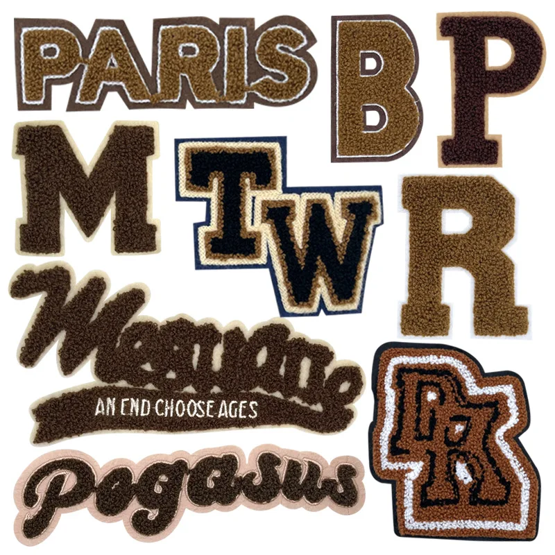 Towel Embroidered Patch Custom Letter Stickers Clothing Embroidery Badge Patches