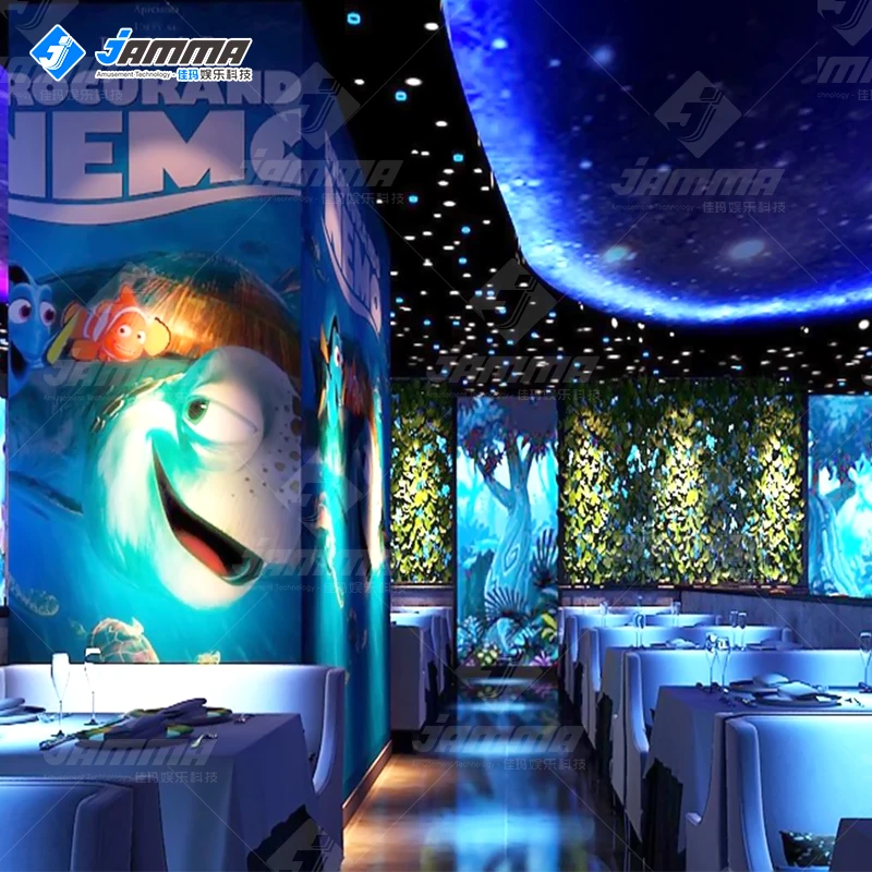 Full 360 Degree Immersive Spaces Interactive Projection restaurant Wall Floor interactive projector games