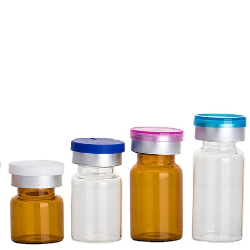 LANJING Customized Disposable Pharmacy Glass Vials Clear Vial Glass Bottle PharmaceuticClear Amber Vial Aluminium Lid