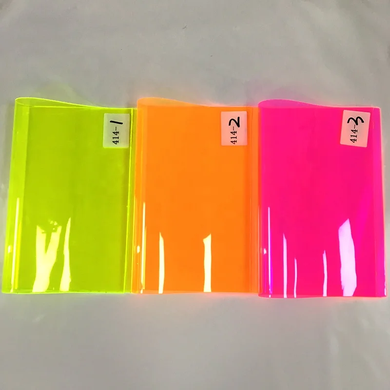 Wholesale Fluorescent Coloured Transparent Soft PVC Film for Bags/Shoes/Sandals