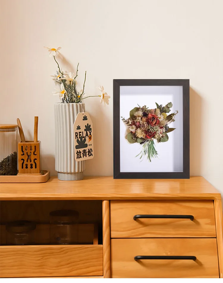 5315 Customizable Diy Hollow Dried Flower Photo Frame Insect Shell Building Block Display Thickened Picture Frame