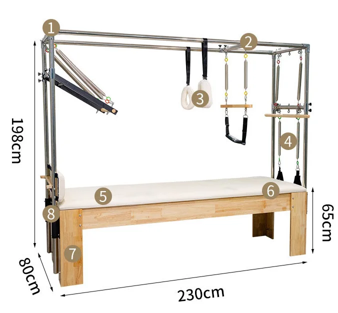 Gym commercial  home use wood   spine foldable pilates-reformer equipment pilates used bed sale machine price