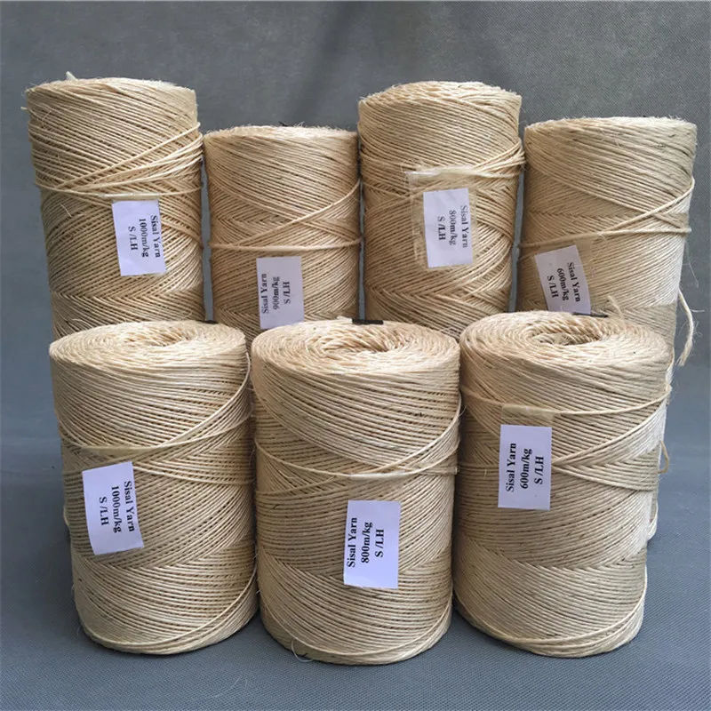 Sisal Textile Raw Material cat tree Manufactured Natural Color and White China Origin 350m/kg Sisal Yarn