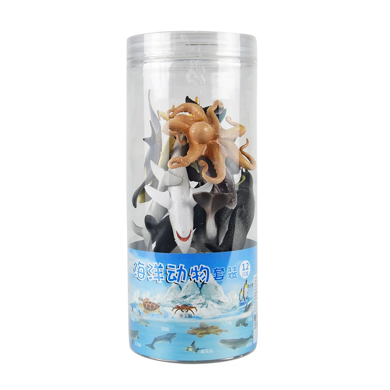 Action Figures Animal Set Rubber Plastic Simulation 12Pcs/Set Pvc Ocean Animal Figure Mini Zoo Plastic Toys Of Animals