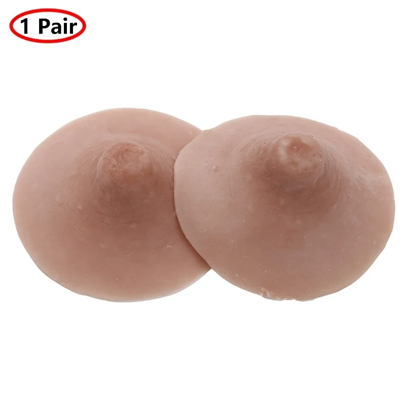 
1 Pair Self Suction Reusable Washable Silicone Nipples for Breast Form Crossdresser Cosplay 