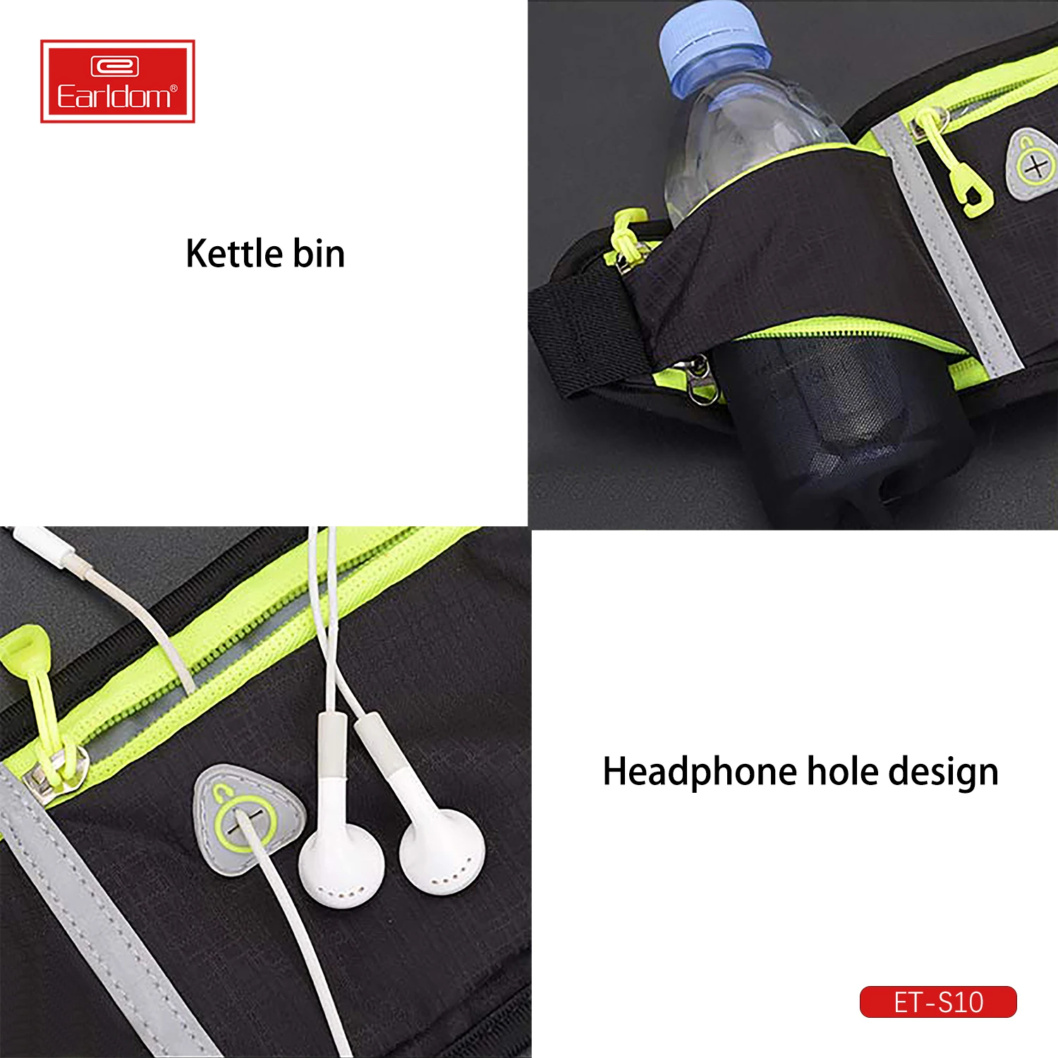 Earldom Adjustable waterproof fitness fanny pack belt running sports waist bag, sport elastic waist bag