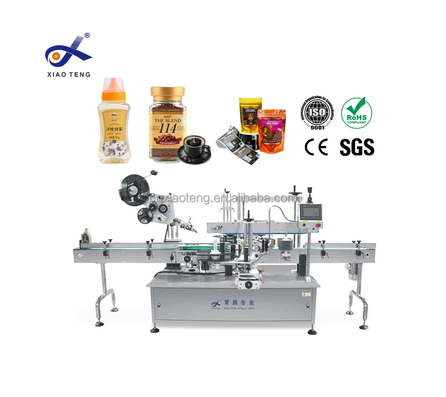Xiaoteng New Design Automatic PLC Control High Accuracy Top Surface And Double Side Sticker Labeling Machine