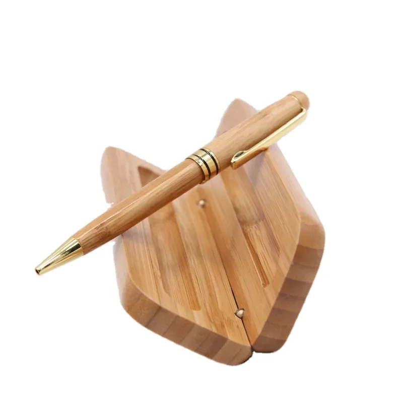 Luxury ballpoint pens stationery new design high quality bamboo pen with logo laser engraving
