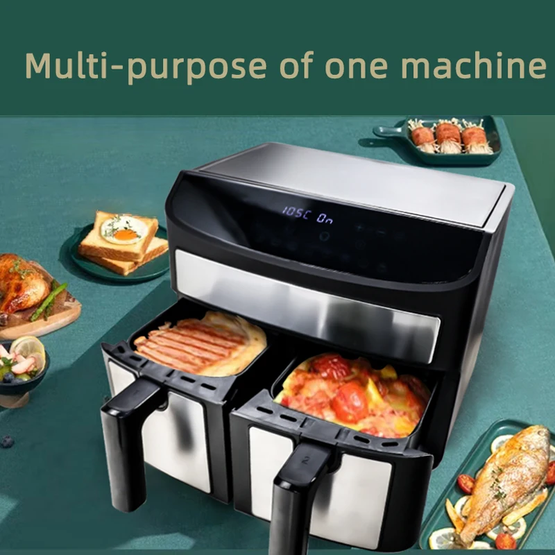 Hot Sale 4L To 8L With Smart Rap 2-basket Smart Touch Screen Deep Fry Oven Fry Cooker Double Baskets Air Fryer
