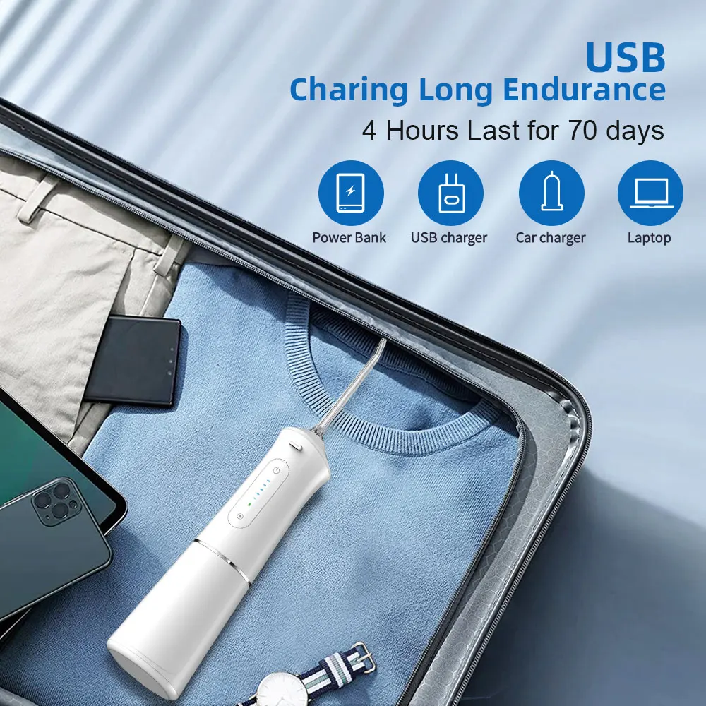 Orthodontic Dental Electric Cordless Water Flosser Teeth Cleaning Mouth Irrigator Water Jet Pick Flosser Bucal Oral Irrigator