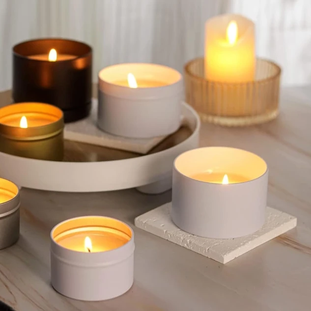 2 Oz 4 Oz 6 Oz 8 Oz 16 Oz Metal Container For Candle Metal Tin Cans For Candles Metal Tin Candle Jar Empty