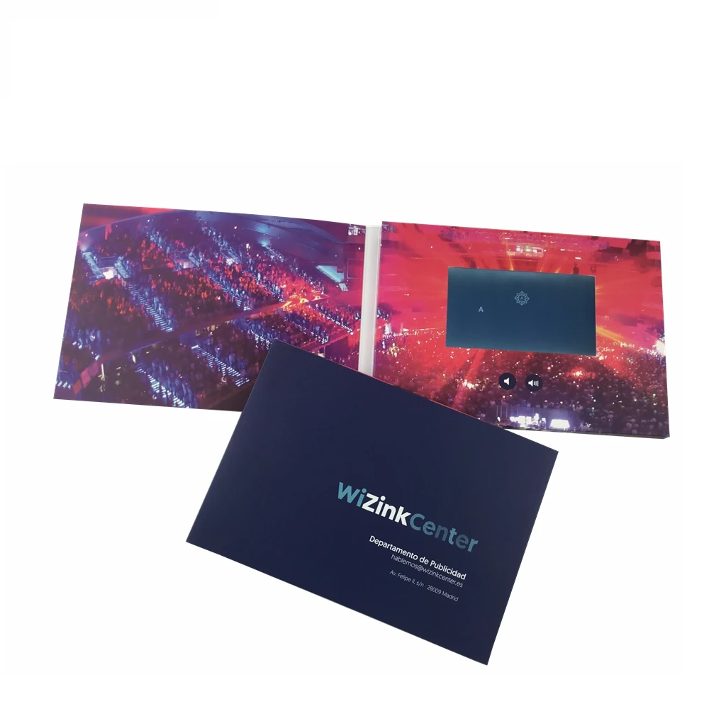 5.0 Inch A5 LCD Video Brochure Card With IPS Screen   Digital Video Greeting Cards For Gift Show Invitation