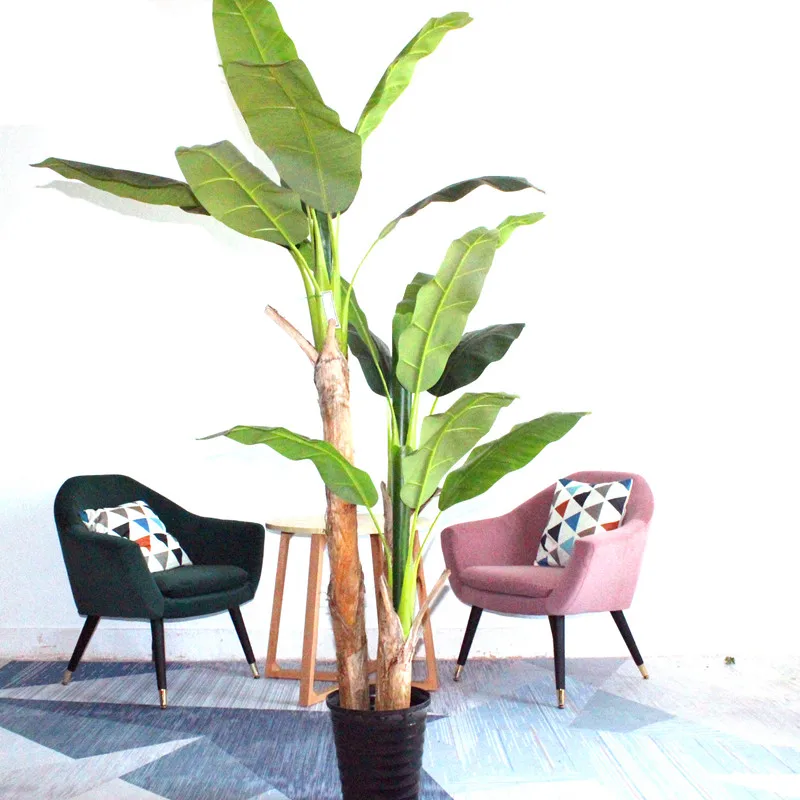 Landscape ornamental potting plastic bonsai tree artificial real look banana tree indoor decor plant on sale