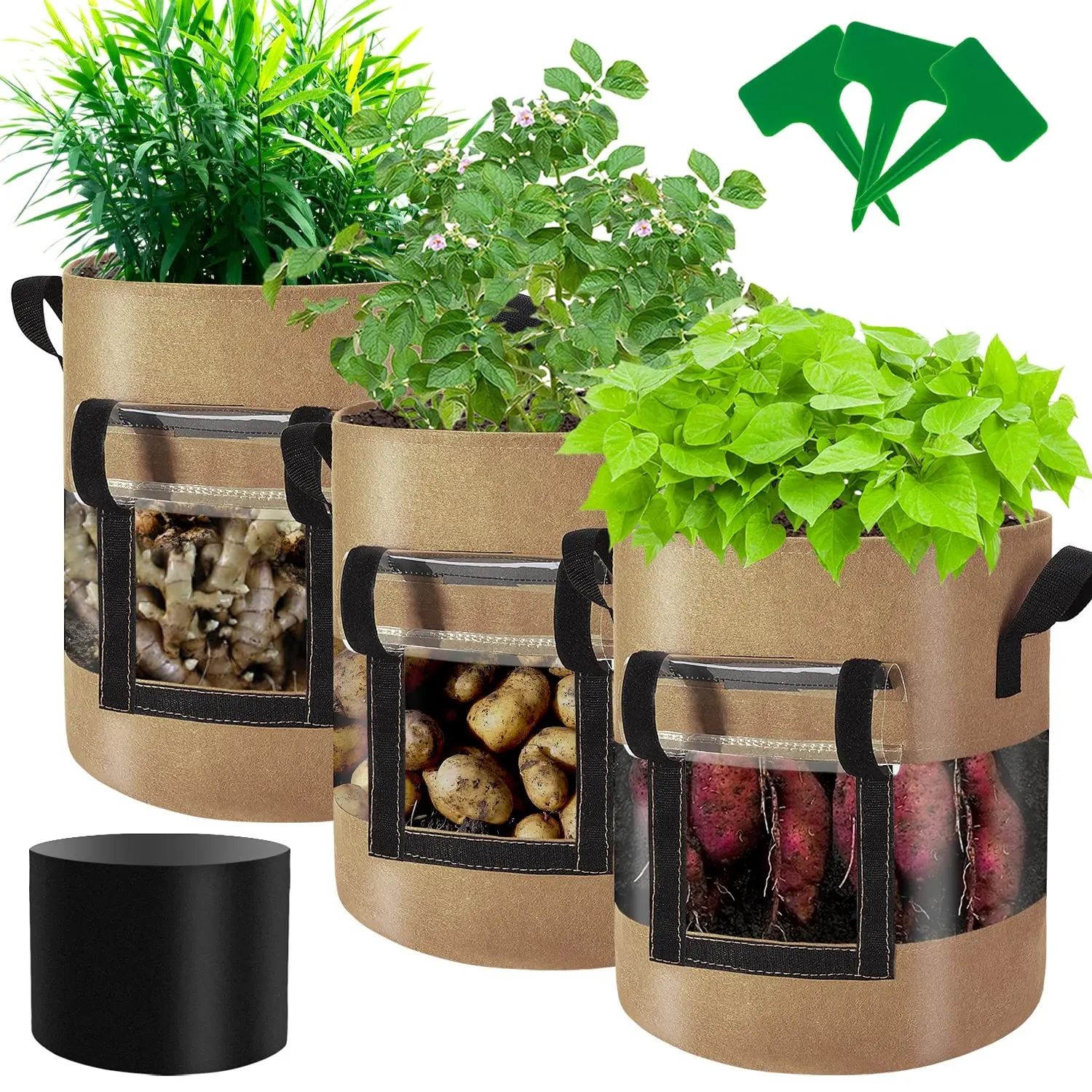 1/2/3/5/10/15 planter grow bag tree seeding pot fruit fabric plant pots Flower pot 100 gallon grow bags for planting vegetables