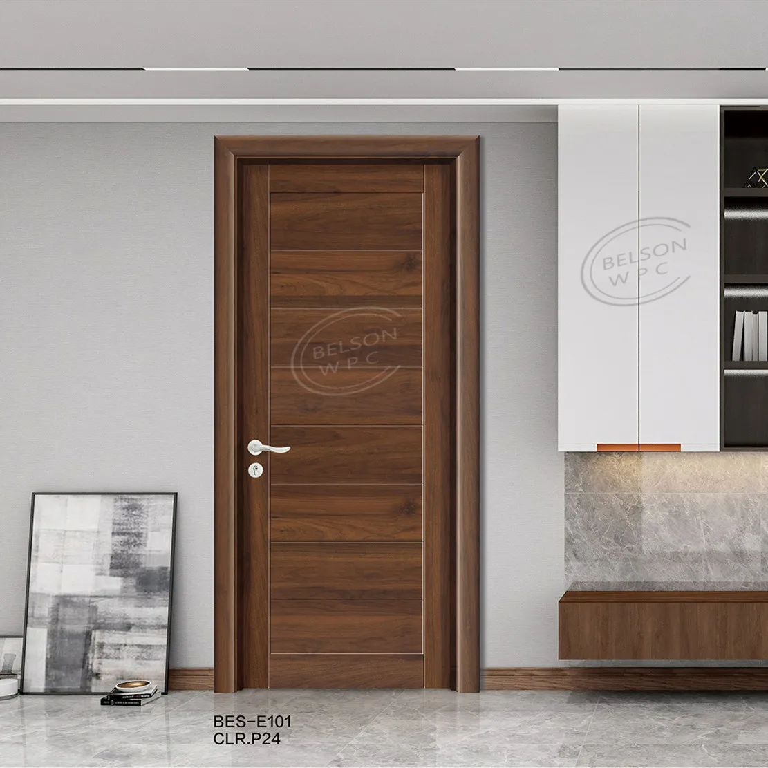 Belsonwpc Popular Modern Design WPC Door Frame Customized Color Waterproof Wood Plastic Composite Door Jamb Huangshan Supplier