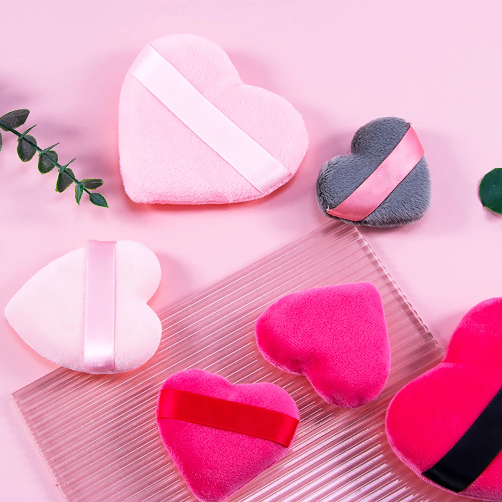 Liya Beauty skincare tools pink makeup sponge love loose powder applicator cosmetic puffs