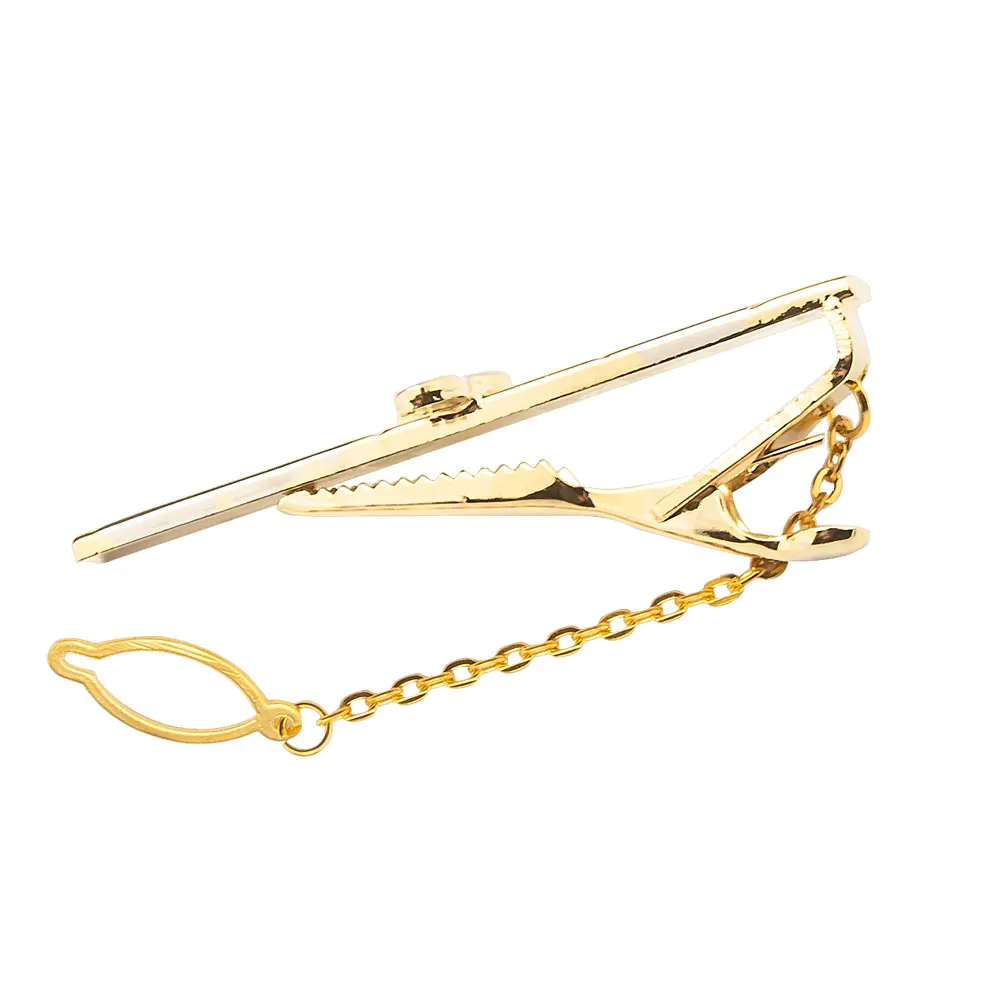 Ready to  ship Mens Accessories Classic design Business Gold musical tie clip on neck tie