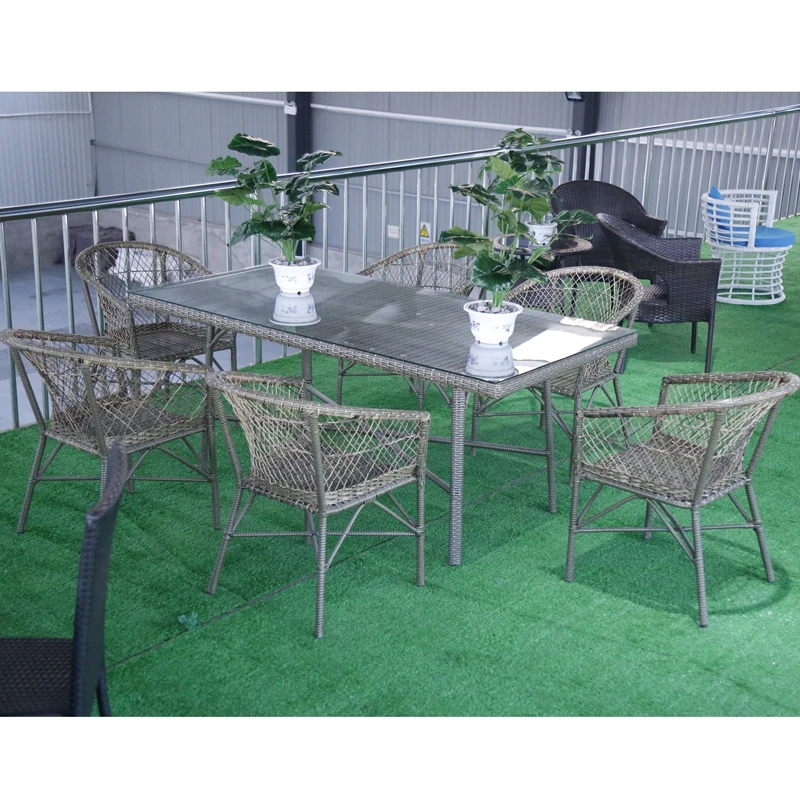 2022 Outdoor Garden Sets PE Rattan Dinning Set Wicker Balcony Chairs and Table Sets