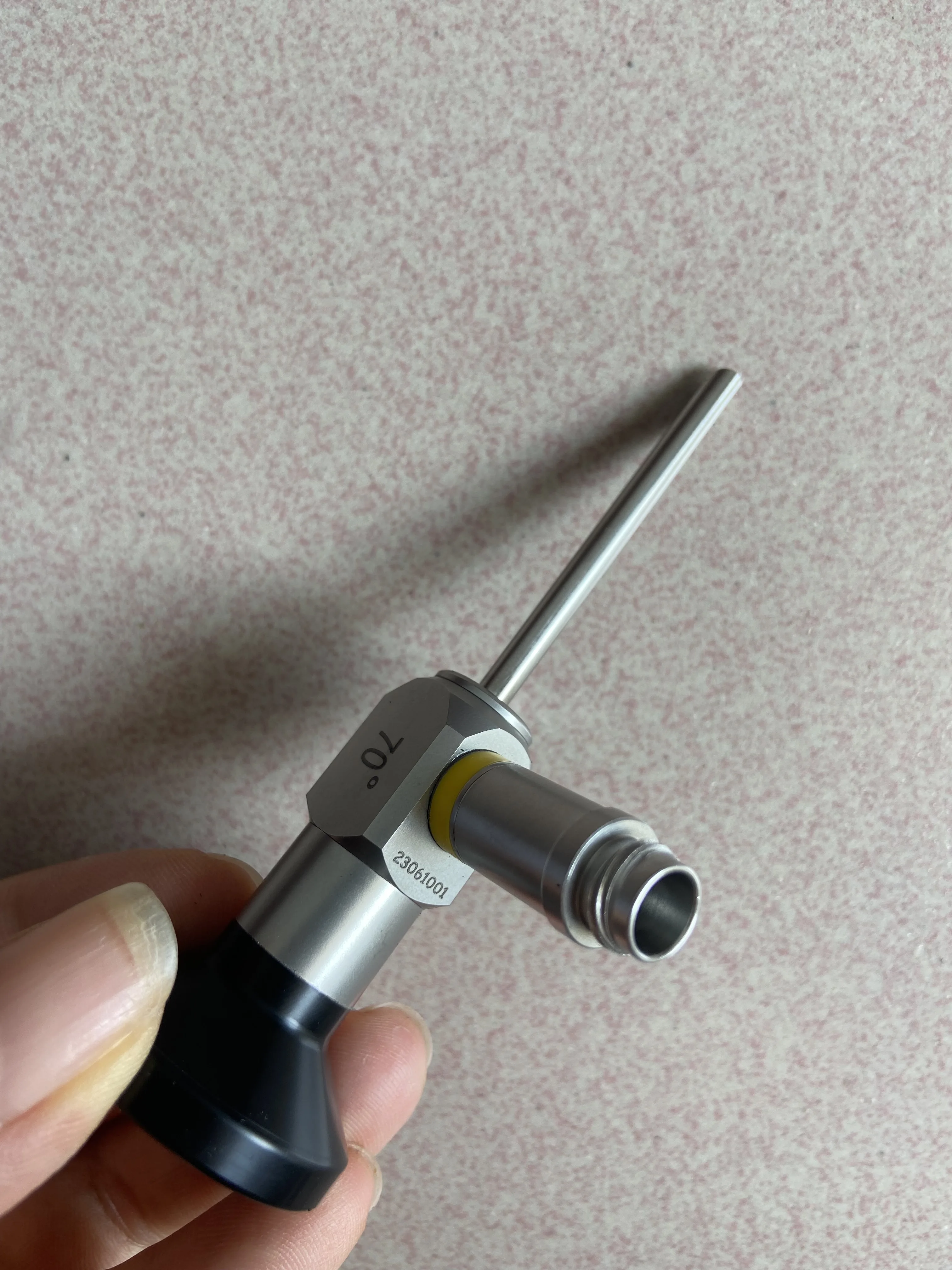 Handheld rigid ENT optical otoscope with 50mm working length, 70 degree view angle, 4mm diameter