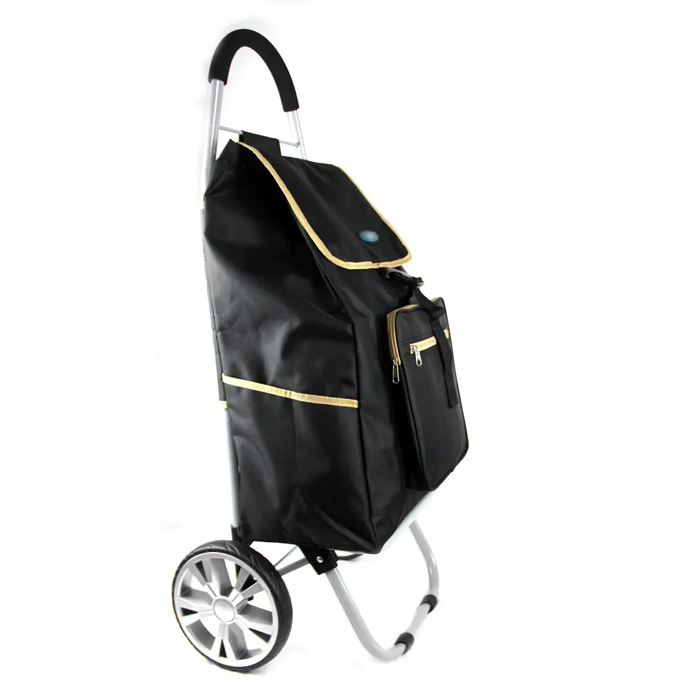 High quality foldable shopping trolley bags portable customized supermarket 2 wheels climbing shopping cart