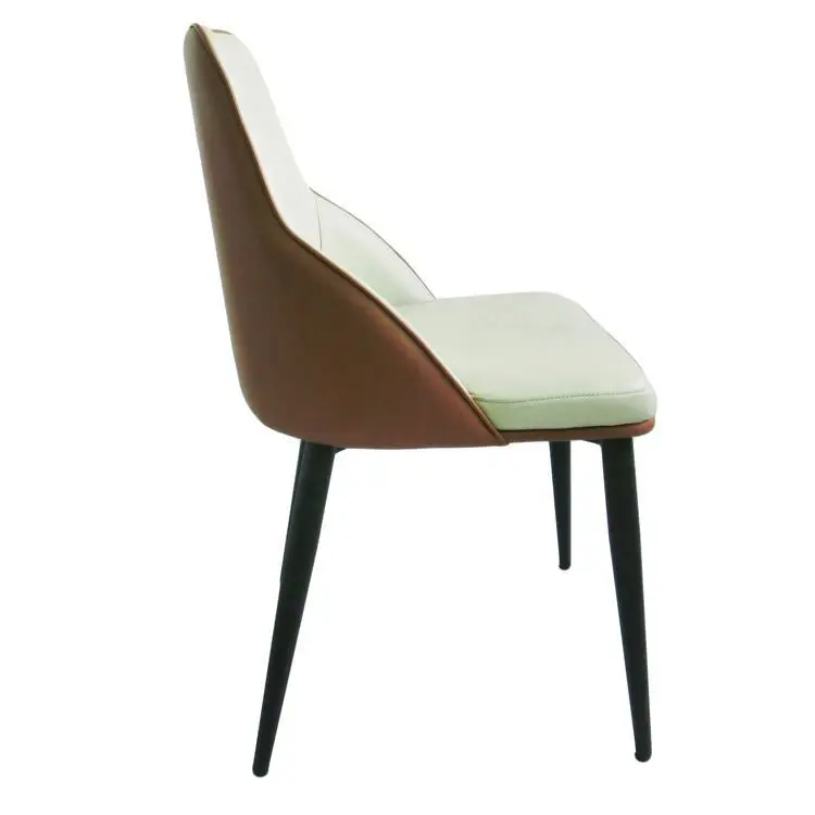 Fil Noir Modern Home Restaurant Furniture Pu Fabric Iron Italian Dining Chair