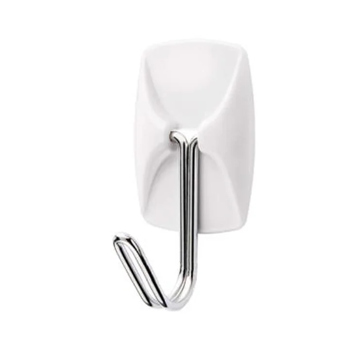 Jutye White Plastic bathroom kitchen Damage-Free Adhesive hook wire hook