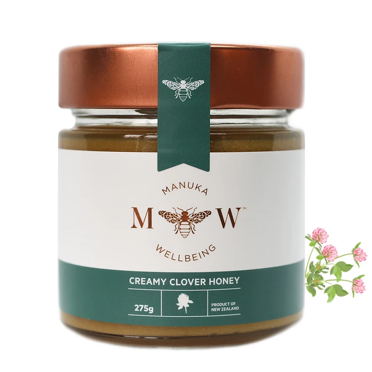 Manukawellbeing - Premium Halal 100% New Zealand Creamy Clover Honey - 275 Grams from New Zealand Premium Grade