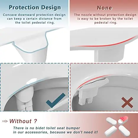 Super slim bidet attached to toilet non mechanical retractable nozzle cold bidet attachment for toilet