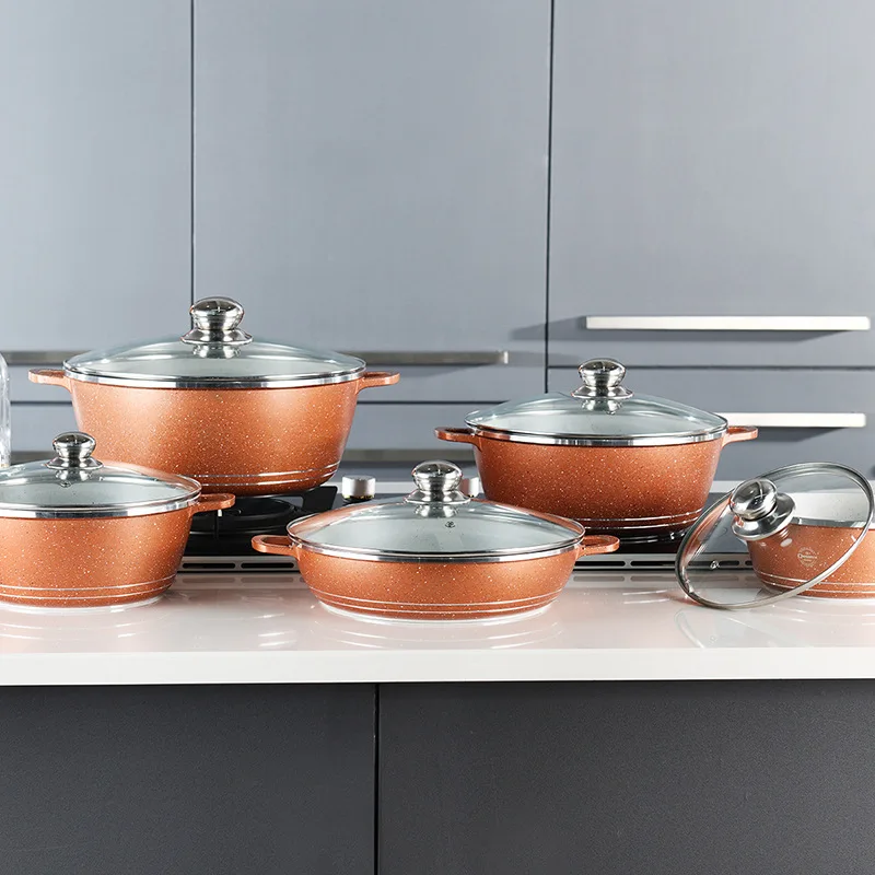 Factory Cookware Kitchen Cooking, Pot Sets Stainless Steel Cookware Set with Glass Lid/