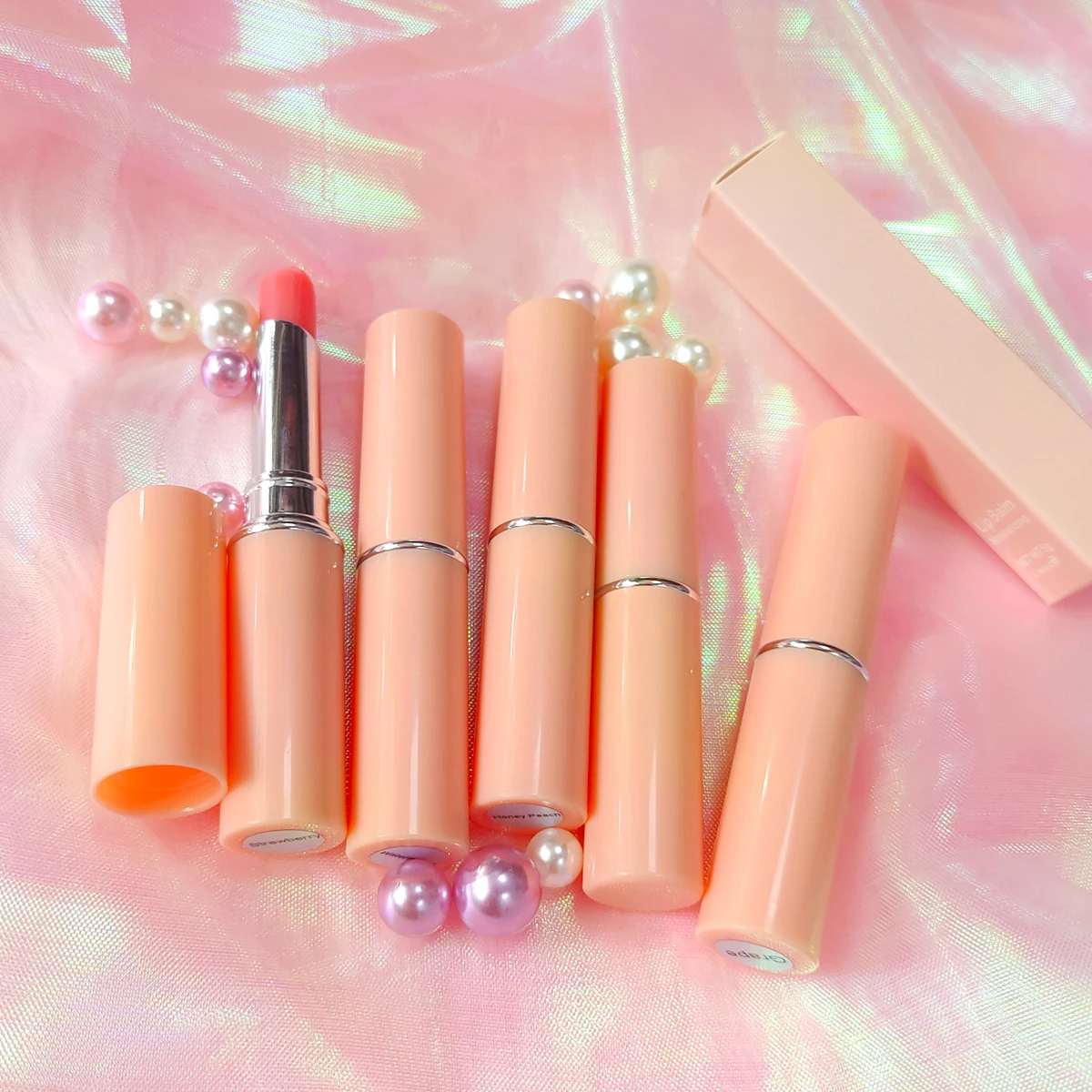 Wholesale cute pink vegan lip balm private label lip balm