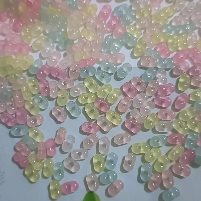 Wholesale 500g DIY Candy 3*6mm Transparent Peanut Shape Acrylic Seed Beads Colorful Loose Plastic Beads Jewelry Making