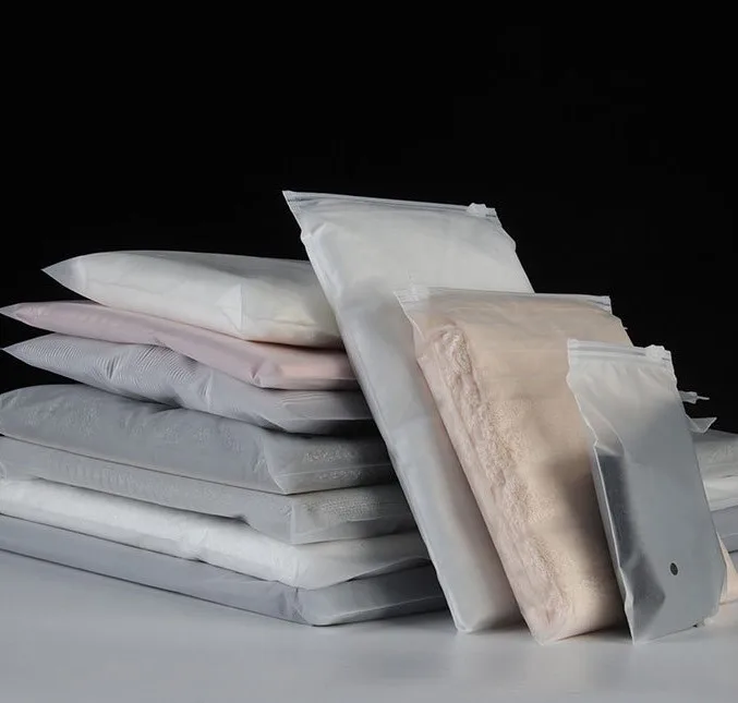 Custom business card plastic packaging poly mailer biodegradable packaging zipper bag for Underwear Clothes Packaging