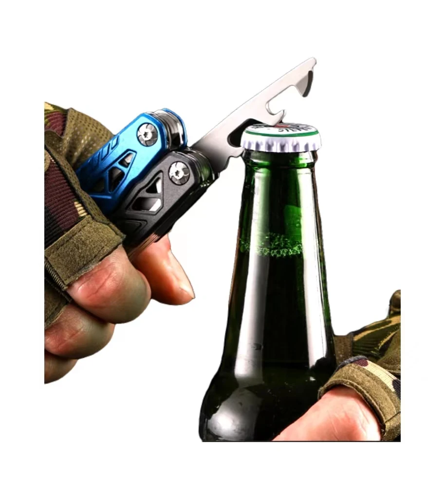 Outdoor Camping Survival Wrench Hammer Metal Stainless Steel Multi Function Folding Mace Pliers Tool  Customized Pouch