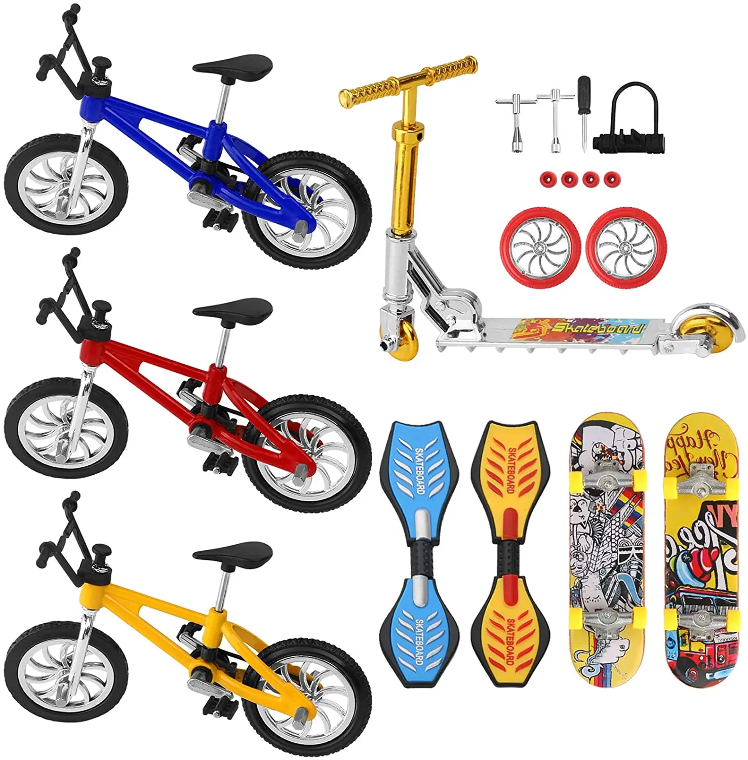 Excellent Functional Miniature Toys Extreme Sport Mini Finger Skateboard Bike Scooter Finger Toy Set For Sale