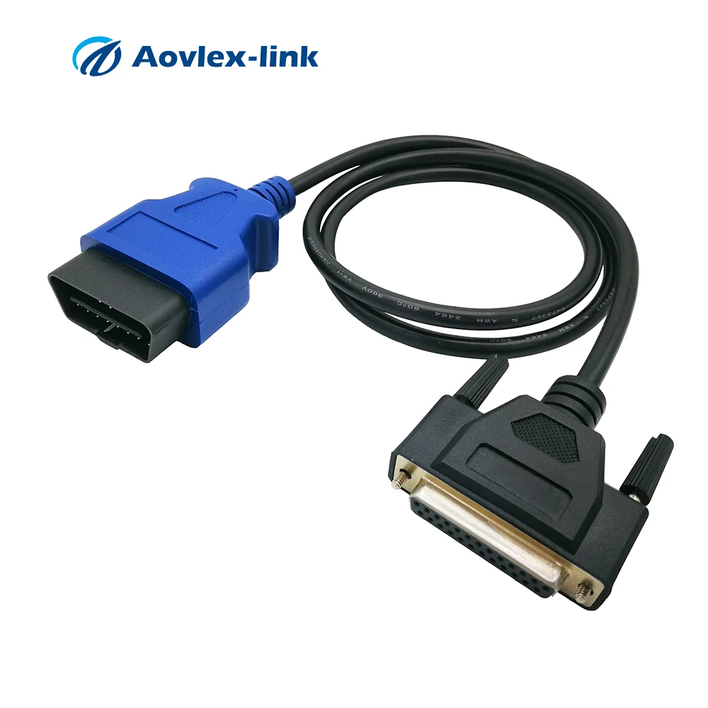 OBD II 2 16Pin Male to DB25 Female Diagnostic Extension Connector Cable Auto Diagnostic Tool Accessories