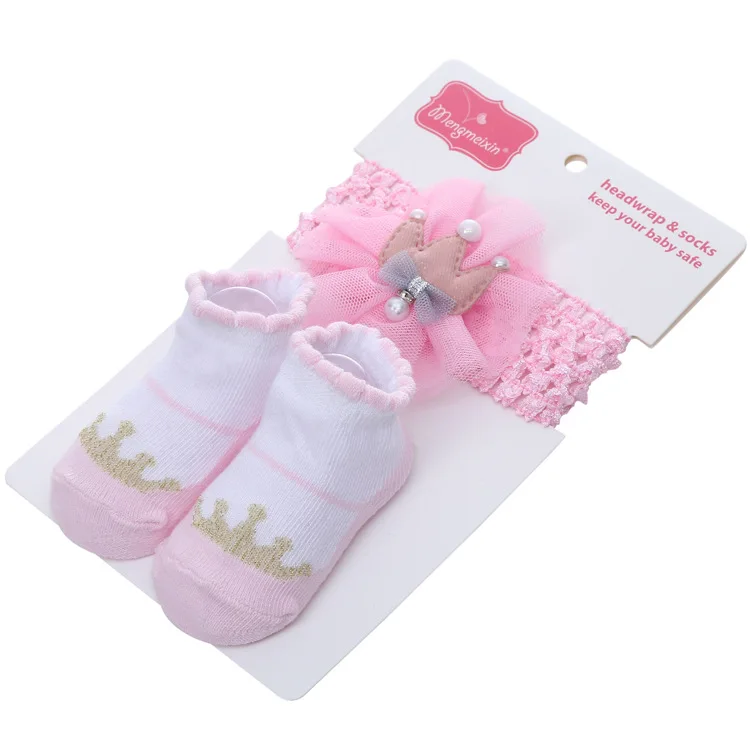 3d Cute Antislip Ruffle Socks Gift Box Set newborn baby boy socks hat set
